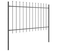 vidaXL Clôture de Jardin 2 pcs Gris 3,4 x 0,8 m Acier revêtu de Poudre, Jardin et terrasse, Panneau rectangulaire résistant, cloison extérieure, protège-limité, Design en Vagues