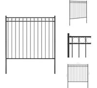 vidaXL Clôture de jardin Acier 1,7x1,5 m Noir - Panneaux de clôture