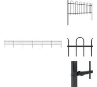 vidaXL Clôture de jardin avec design d'arceau Acier 10,2 x 0,8 m Noir - Panneaux de clôture