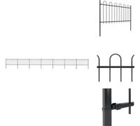 vidaXL Clôture de jardin avec design d'arceau acier 11,9 x 1 m noir - Panneaux de clôture