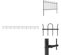 vidaXL Clôture de jardin avec design d'arceau acier 15,3 x 1 m noir - Panneaux de clôture