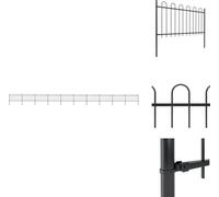 vidaXL Clôture de jardin avec design d'arceau acier 17 x 1 m noir - Panneaux de clôture