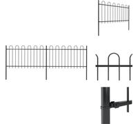 vidaXL Clôture de jardin avec design d'arceau acier 3,4 x 1 m noir - Panneaux de clôture