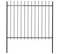 vidaXL Clôture de Jardin avec Dessus en Forme de Lance en Acier 181 x 150 cm Noir