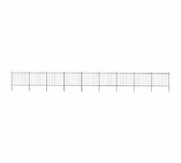 vidaXL Clôture de jardin avec dessus en lance - Noir - 15,3x1,5 m