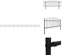 vidaXL Clôture de jardin avec pointes de lance Acier (0,5 - 0,75) x 15,3 m Noir - Panneaux de clôture