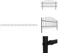vidaXL Clôture de jardin avec pointes de lance Acier (0,75 - 1) x 17 m Noir - Panneaux de clôture