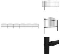 vidaXL Clôture de jardin avec pointes de lance Acier (1,25 - 1,5) x 10,2 m Noir - Panneaux de clôture