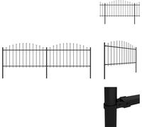 vidaXL Clôture de jardin avec pointes de lance Acier (1,25 - 1,5) x 3,4 m Noir - Panneaux de clôture