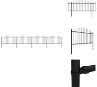 vidaXL Clôture de jardin avec pointes de lance Acier (1,25 - 1,5) x 6,8 m Noir - Panneaux de clôture