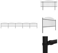 vidaXL Clôture de jardin avec pointes de lance Acier (1,25 - 1,5) x 8,5 m Noir - Panneaux de clôture
