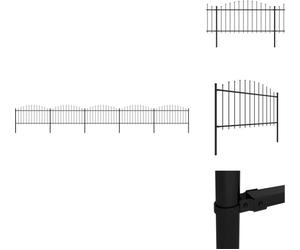 vidaXL Clôture de jardin avec pointes de lance Acier (1,25 - 1,5) x 8,5 m Noir - Panneaux de clôture
