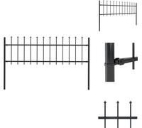vidaXL Clôture de jardin avec pointes de lance acier 1,7 x 0,6 m noir - Panneaux de clôture