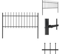 vidaXL Clôture de jardin avec pointes de lance acier 1,7 x 0,8 m noir - Panneaux de clôture