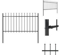 vidaXL Clôture de jardin avec pointes de lance acier 1,7 x 1 m noir - Panneaux de clôture