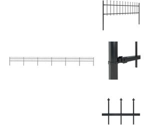 vidaXL Clôture de jardin avec pointes de lance acier 10,2 x 0,6 m noir - Panneaux de clôture