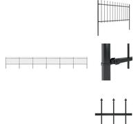 vidaXL Clôture de jardin avec pointes de lance acier 10,2 x 1 m noir - Panneaux de clôture