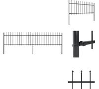 vidaXL Clôture de jardin avec pointes de lance acier 3,4 x 0,8 m Noir - Panneaux de clôture