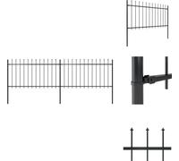 vidaXL Clôture de jardin avec pointes de lance acier 3,4 x 1 m noir - Panneaux de clôture
