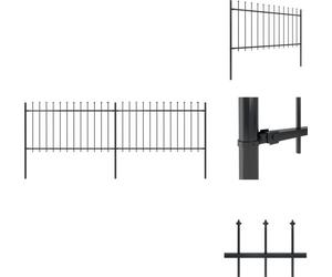 vidaXL Clôture de jardin avec pointes de lance acier 3,4 x 1 m noir - Panneaux de clôture