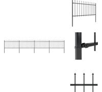 vidaXL Clôture de jardin avec pointes de lance acier 6,8 x 1 m noir - Panneaux de clôture