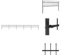 vidaXL Clôture de jardin avec pointes de lance acier 8,5 x 0,6 m noir - Panneaux de clôture