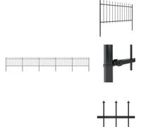 vidaXL Clôture de jardin avec pointes de lance acier 8,5 x 1 m noir - Panneaux de clôture
