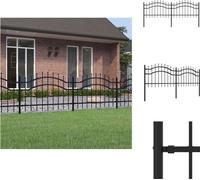 vidaXL Clôture de jardin avec pointes de lance Noir 115 cm Acier - Panneaux de clôture
