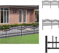 vidaXL Clôture de jardin avec pointes de lance Noir 115 cm Acier - Panneaux de clôture