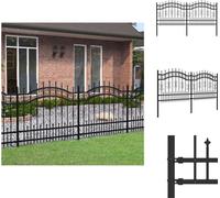 vidaXL Clôture de jardin avec pointes de lance Noir 140 cm Acier - Panneaux de clôture