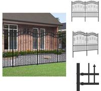 vidaXL Clôture de jardin avec pointes de lance Noir 190 cm Acier - Panneaux de clôture