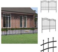 vidaXL Clôture de jardin avec pointes de lance Noir 190 cm Acier - Panneaux de clôture