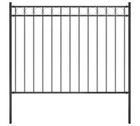 vidaXL Clôture de Jardin Barrière de Sécurité de Patio Panneau de Clôture de Terrasse Clôture d'Arrière-cour Extérieur Acier 1,7x1,2 m Noir