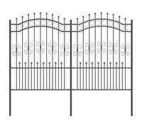 vidaXL Clôture de Jardin KAMPEN Gris, Clôture de Jardin et terrasse, Structure rectangulaire, Design Moderne, Panneaux en Acier, résistant aux intempéries