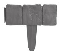 vidaXL Clôture de Jardin/Pelouse Aspect de Pierre 41 pcs, Barrière de Protection, Brise-Vue, Bordure de Terrasse Patio Exterieur, Plastique 10m
