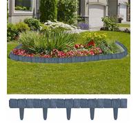 vidaXL Clôture de Jardin/Pelouse Aspect de Pierre 41 pcs, Barrière de Protection, Brise-Vue, Bordure de Terrasse Patio Exterieur, Plastique 10m