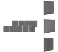 vidaXL Clôture de jardin WPC 1564x186 cm Gris - Panneaux de clôture