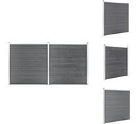 vidaXL Clôture de jardin WPC 353×186 cm Gris - Panneaux de clôture