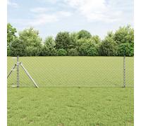 Vidaxl Clôture En Chaîne 0.6x25 M Acier Galvanisé