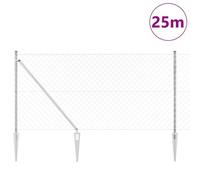 Vidaxl Clôture En Chaîne Avec 13 Poteaux D'ancrage 1,2 X 25 M Acier Galvanisé