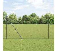 Vidaxl Clôture En Chaînes Set De 2 Gris Métal 25 X 1,5 M Résistant Gris