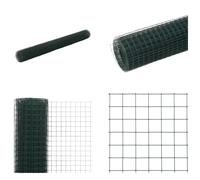 vidaXL Clôture en fil de fer Acier avec revêtement PVC 10x1,5 m Vert - Fil de fer - Clôture en fil de fer - Fil de fer grillagé