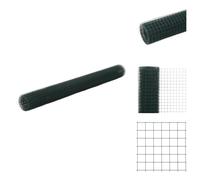 vidaXL Clôture en fil de fer acier avec revêtement PVC 10x1,5 m vert - Panneaux de clôture