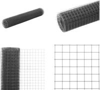 vidaXL Clôture en fil de fer Acier avec revêtement PVC 10x1 m Gris - Clôture en fil de fer - Grillage - Fils de fer à maille