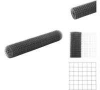 vidaXL Clôture en fil de fer acier avec revêtement PVC 10x1 m Gris - Panneaux de clôture
