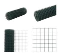 vidaXL Clôture en fil de fer Acier avec revêtement PVC 25x0,5 m Vert - Clôture en fil de fer - Grillage - Fils de fer à maille