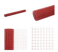 vidaXL Clôture en fil de fer Acier avec revêtement PVC 25x1,5 m Rouge - Clôture en fil de fer - Grillage - Fils de fer à maille