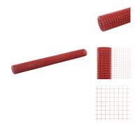 vidaXL Clôture en fil de fer acier avec revêtement PVC 25x1,5 m rouge - Panneaux de clôture