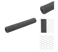 vidaXL Clôture en fil de fer acier avec revêtement PVC 25x1 m Gris - Panneaux de clôture