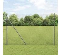 vidaXL Clôture en fil de fer barbelé avec 7 poteaux 1,5 x 10 m Acier galvanisé Gris 3351100 Gris
